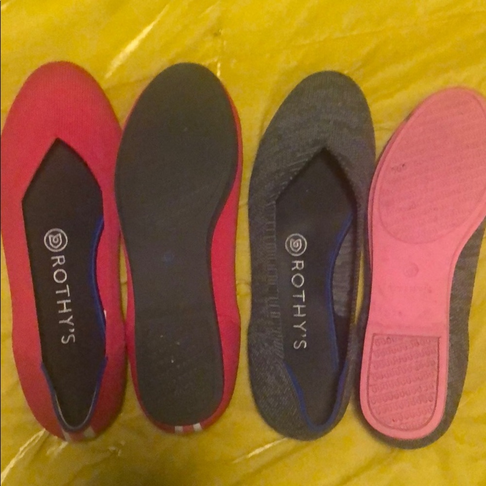 Two pairs of Rothy’s round toe flats